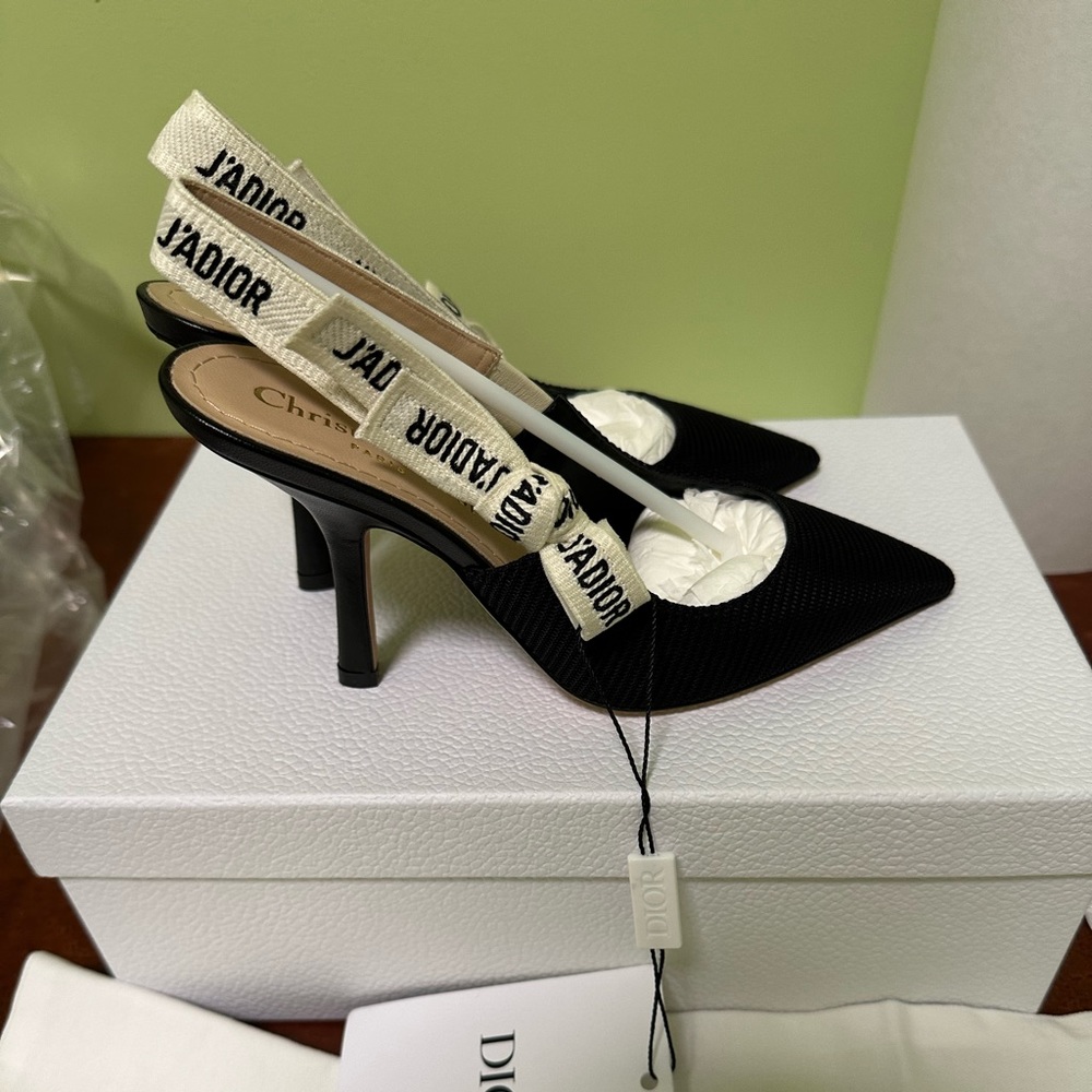 Dior shoes j’adior slingback pump black technical fabric